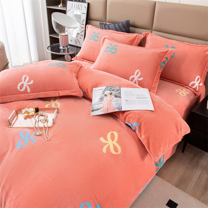 91家纺网 家纺一手货源 找家纺 优姿家纺 2024新款加厚全消光牛奶棉印花四件套 蝶恋伊人