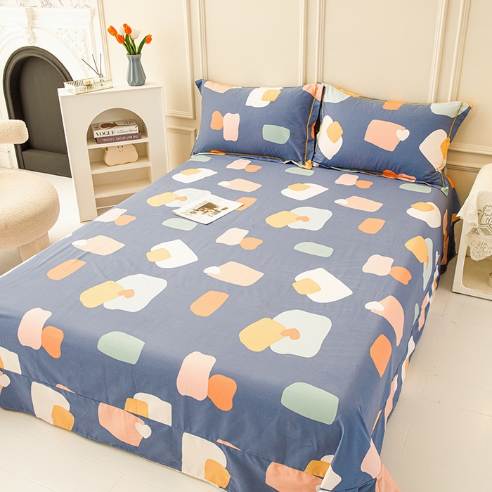 91家纺网 家纺一手货源 找家纺 新款50双股澳棉印花单床单定做定制尺寸 布鲁可