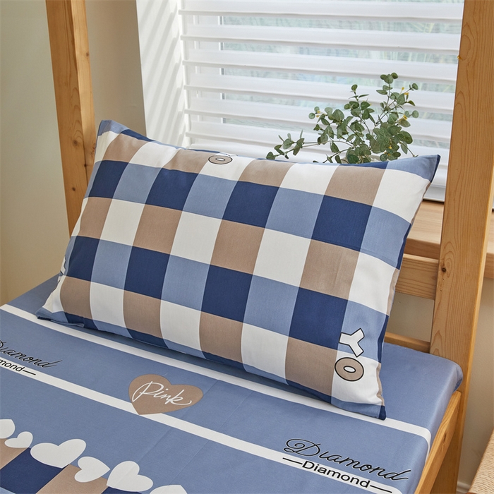 91家纺网 家纺一手货源 找家纺 杜先生 2023新款13372学生宿舍三件套纯棉三件套床单款 博曼-蓝