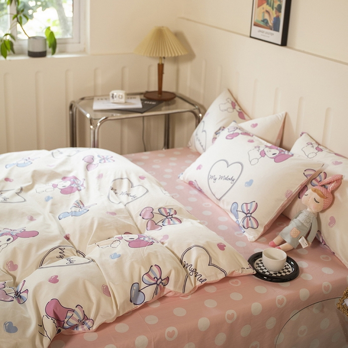 91家纺网 家纺一手货源 找家纺 博雅 2023新款三丽鸥卡通全棉四件套系列--第二批 樱桃美乐蒂