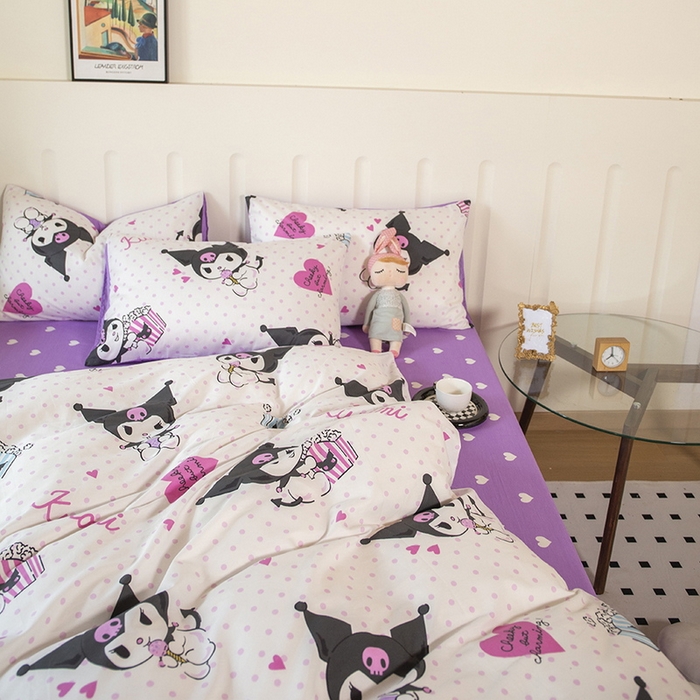 91家纺网 家纺一手货源 找家纺 博雅 2023新款三丽鸥卡通全棉四件套系列--第二批 甜筒库洛米