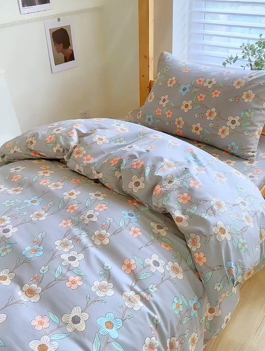 91家纺网 家纺一手货源 找家纺 杜先生 2023新款13372学生宿舍三件套纯棉三件套床单款 田园趣味