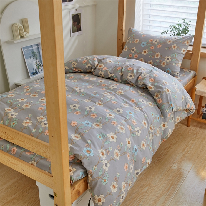 91家纺网 家纺一手货源 找家纺 杜先生 2023新款13372学生宿舍三件套纯棉三件套床单款 田园趣味