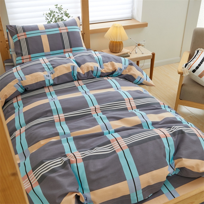 91家纺网 家纺一手货源 找家纺 杜先生 2023新款13372学生宿舍三件套纯棉三件套床单款 宇宙魔方-灰