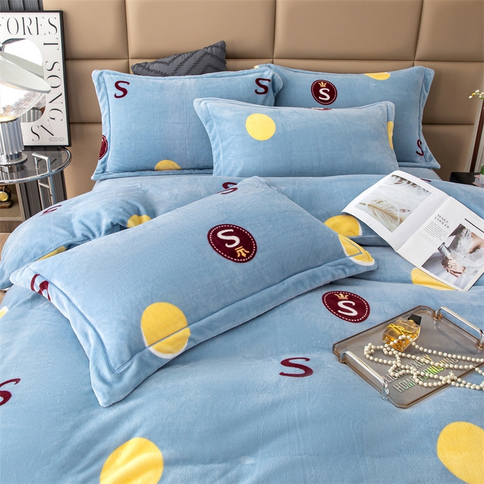 91家纺网 家纺一手货源 找家纺 优姿家纺 2024新款加厚全消光牛奶棉印花四件套 贵族生活