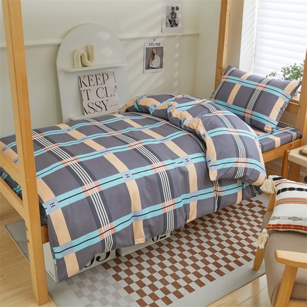 杜先生 2023新款13372学生宿舍三件套纯棉三件套床单款 宇宙魔方-灰