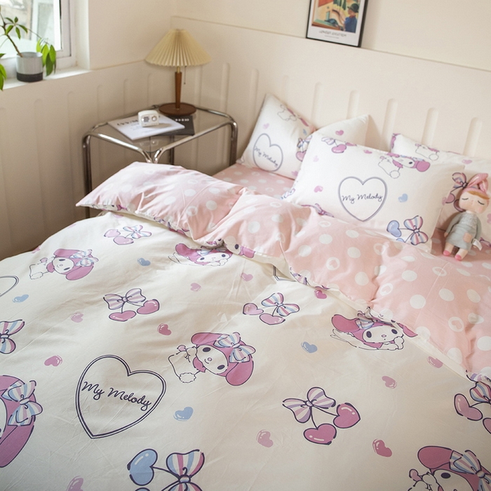 91家纺网 家纺一手货源 找家纺 博雅 2023新款三丽鸥卡通全棉四件套系列--第二批 樱桃美乐蒂