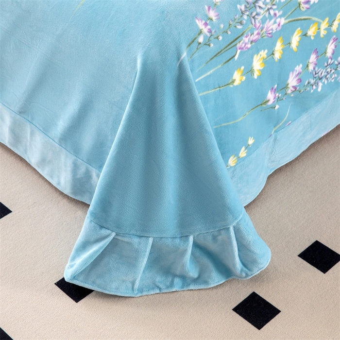 91家纺网 家纺一手货源 找家纺 优姿家纺 2024新款加厚全消光牛奶棉印花四件套 薰衣草兰