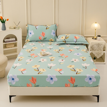 新款50双股澳棉印花床笠定做定制任意尺寸 百花争艳