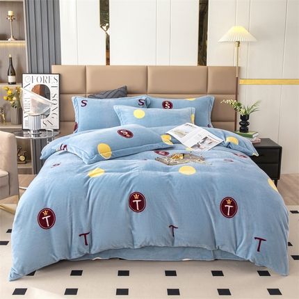 91家纺网 家纺一手货源 找家纺 优姿家纺 2024新款加厚全消光牛奶棉印花四件套 贵族生活