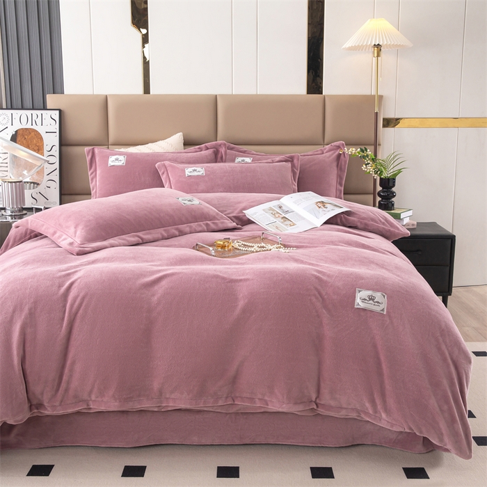 91家纺网 家纺一手货源 找家纺 优姿家纺 2024新款加厚全消光牛奶棉印花四件套 香芋紫