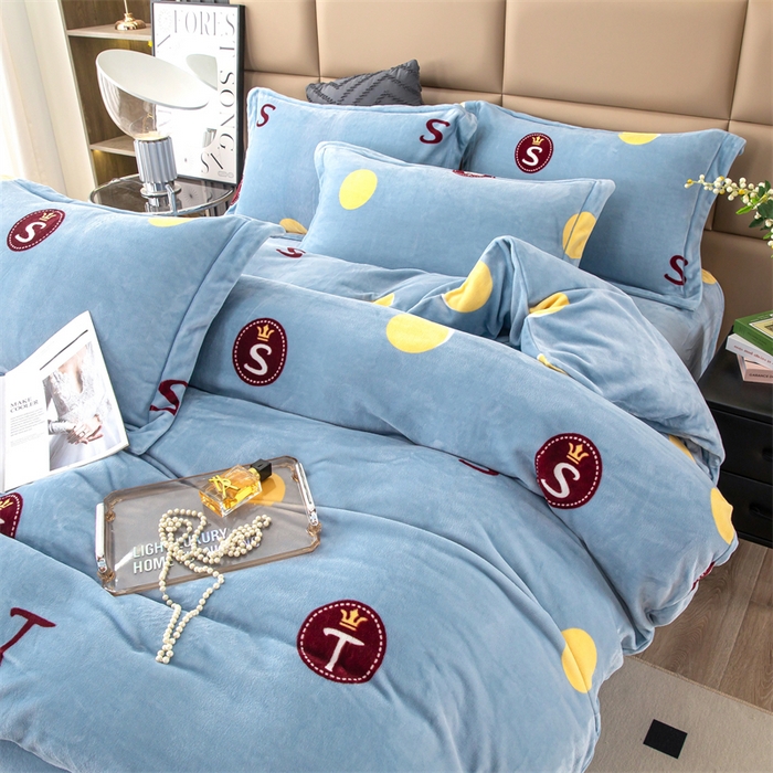 91家纺网 家纺一手货源 找家纺 优姿家纺 2024新款加厚全消光牛奶棉印花四件套 贵族生活