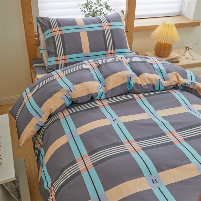 91家纺网 家纺一手货源 找家纺 杜先生 2023新款13372学生宿舍三件套纯棉三件套床单款 宇宙魔方-灰