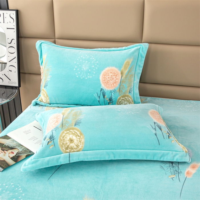 91家纺网 家纺一手货源 找家纺 优姿家纺 2024新款加厚全消光牛奶棉印花四件套 蒲公英