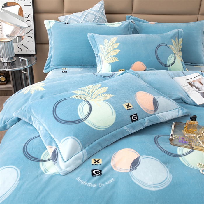 91家纺网 家纺一手货源 找家纺 优姿家纺 2024新款加厚全消光牛奶棉印花四件套 风华叶茂