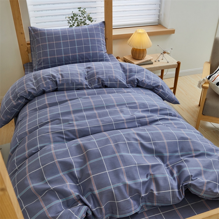 91家纺网 家纺一手货源 找家纺 杜先生 2023新款13372学生宿舍三件套纯棉三件套床单款 格林物语-蓝