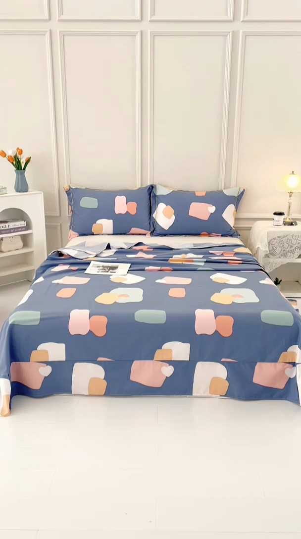 91家纺网 家纺一手货源 找家纺 新款50双股澳棉印花单床单定做定制尺寸 布鲁可