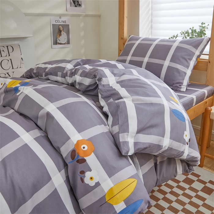 91家纺网 家纺一手货源 找家纺 杜先生 2023新款13372学生宿舍三件套纯棉三件套床单款 玛吉拉格子