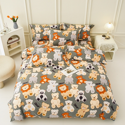 新款50双股澳棉印花四件套定做任意尺寸 小熊