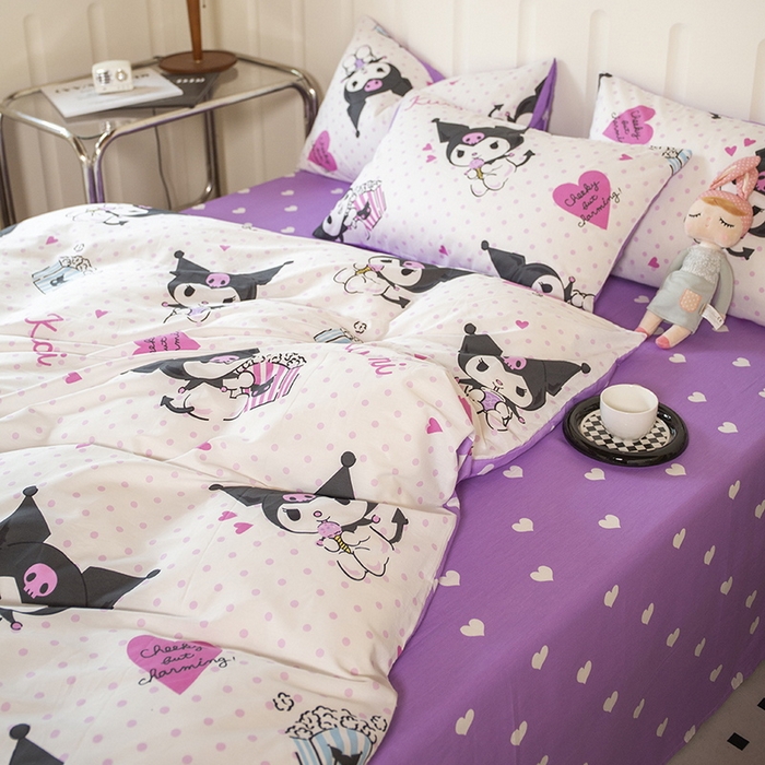 91家纺网 家纺一手货源 找家纺 博雅 2023新款三丽鸥卡通全棉四件套系列--第二批 甜筒库洛米