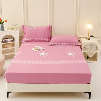 91家纺网 家纺一手货源 找家纺 新款50双股澳棉印花床笠定做定制任意尺寸 秀丽花园