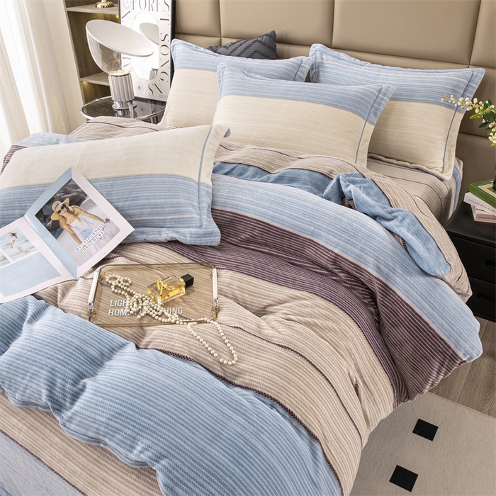 91家纺网 家纺一手货源 找家纺 优姿家纺 2024新款加厚全消光牛奶棉印花四件套 伊洛克灰