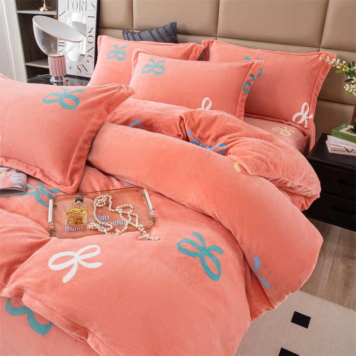 91家纺网 家纺一手货源 找家纺 优姿家纺 2024新款加厚全消光牛奶棉印花四件套 蝶恋伊人