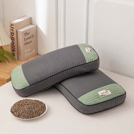 91家纺网 家纺一手货源 找家纺 织布人 2023新款荞麦枕全棉韩式砂洗面包枕全荞麦壳颈椎枕头枕芯 砂洗面包枕-深灰