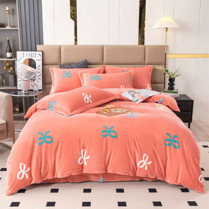 91家纺网 家纺一手货源 找家纺 优姿家纺 2024新款加厚全消光牛奶棉印花四件套 蝶恋伊人