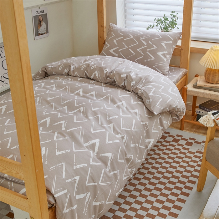 91家纺网 家纺一手货源 找家纺 杜先生 2023新款13372学生宿舍三件套纯棉三件套床单款 摩登时代