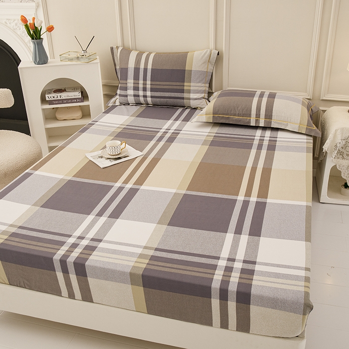 91家纺网 家纺一手货源 找家纺 新款50双股澳棉印花床笠定做定制任意尺寸 格子