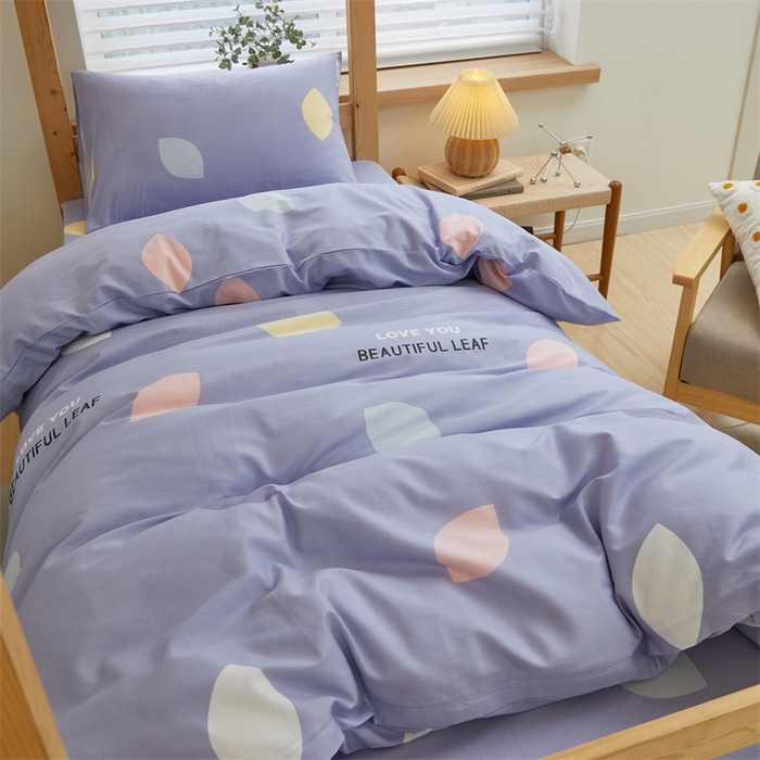 91家纺网 家纺一手货源 找家纺 杜先生 2023新款13372学生宿舍三件套纯棉三件套床单款 小叶连连花