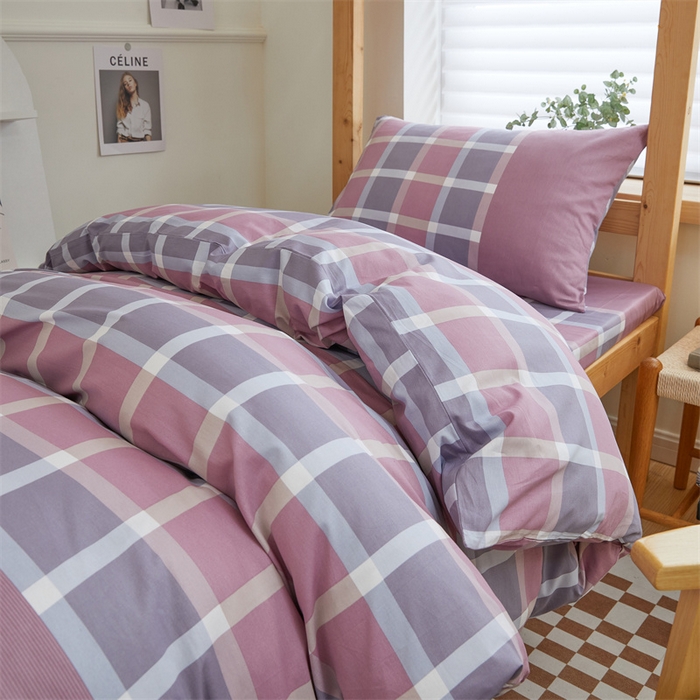 91家纺网 家纺一手货源 找家纺 杜先生 2023新款13372学生宿舍三件套纯棉三件套床单款 格调-粉