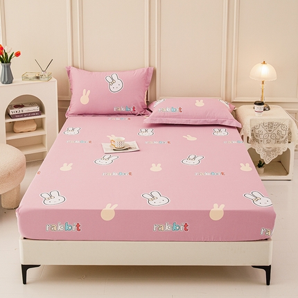 新款50双股澳棉印花床笠定做定制任意尺寸 可爱兔