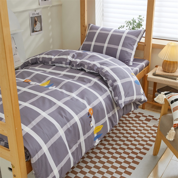 91家纺网 家纺一手货源 找家纺 杜先生 2023新款13372学生宿舍三件套纯棉三件套床单款 玛吉拉格子