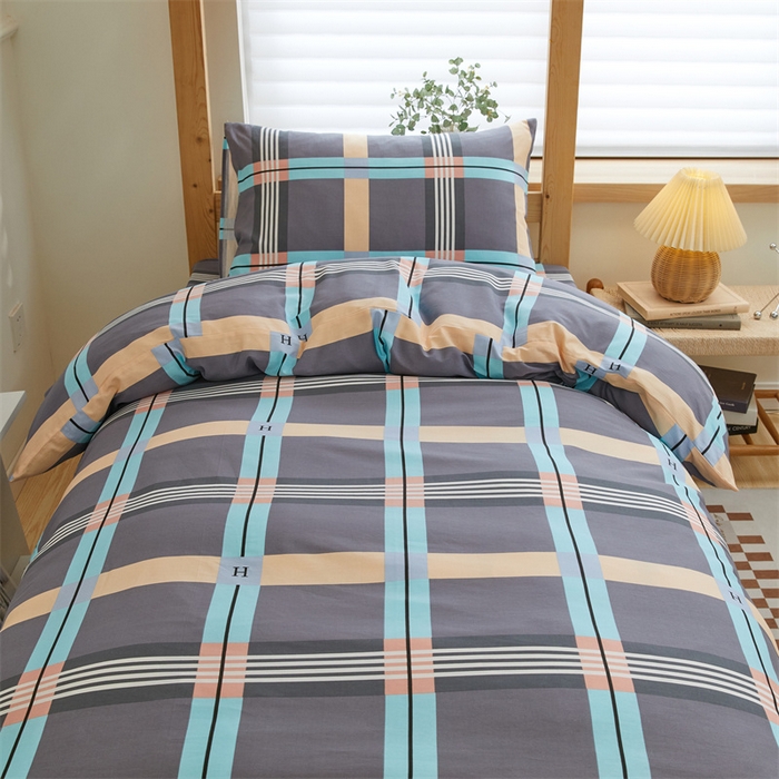 91家纺网 家纺一手货源 找家纺 杜先生 2023新款13372学生宿舍三件套纯棉三件套床单款 宇宙魔方-灰