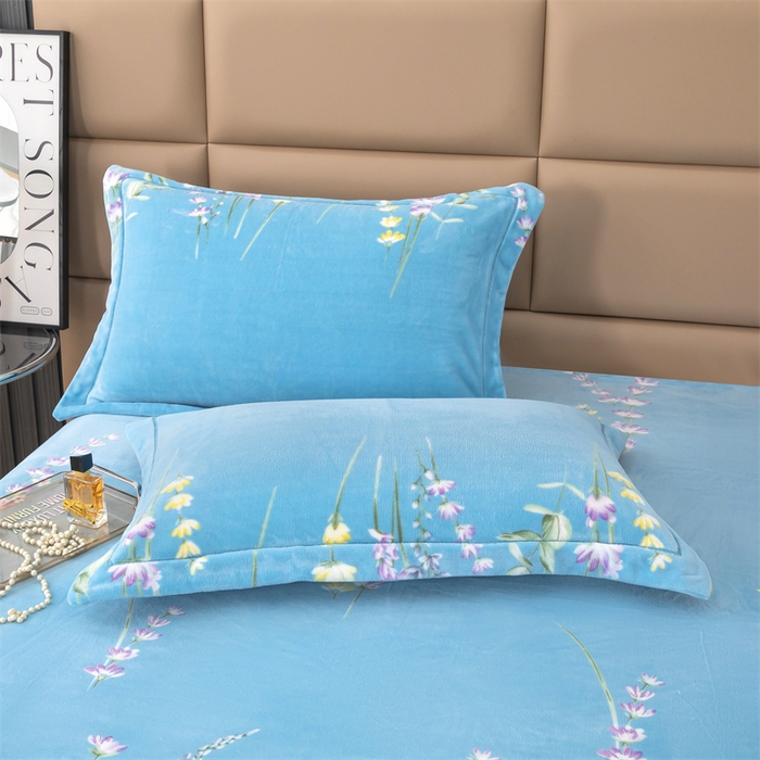 91家纺网 家纺一手货源 找家纺 优姿家纺 2024新款加厚全消光牛奶棉印花四件套 薰衣草兰