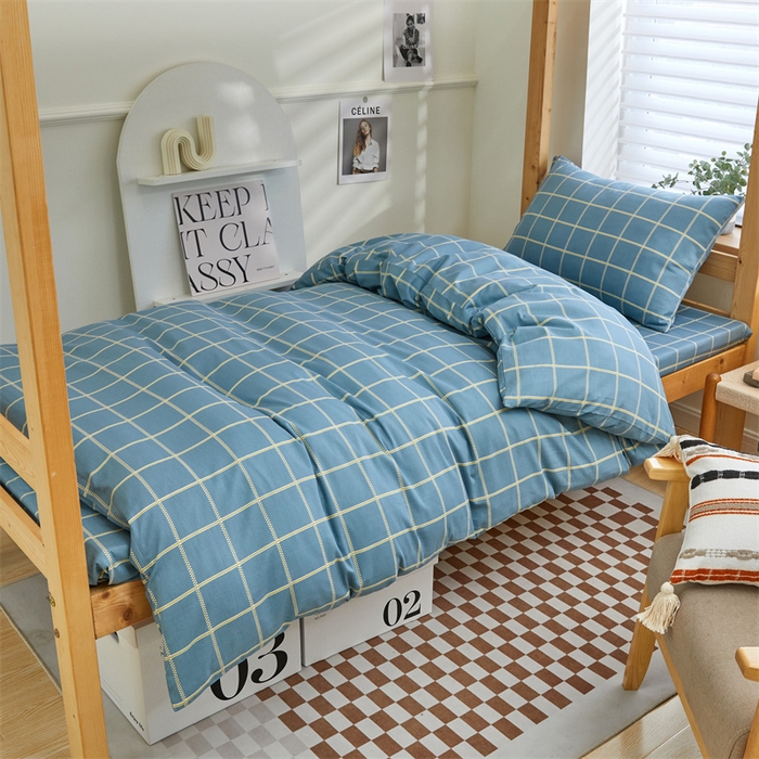 91家纺网 家纺一手货源 找家纺 杜先生 2023新款13372学生宿舍三件套纯棉三件套床单款 露西-绿