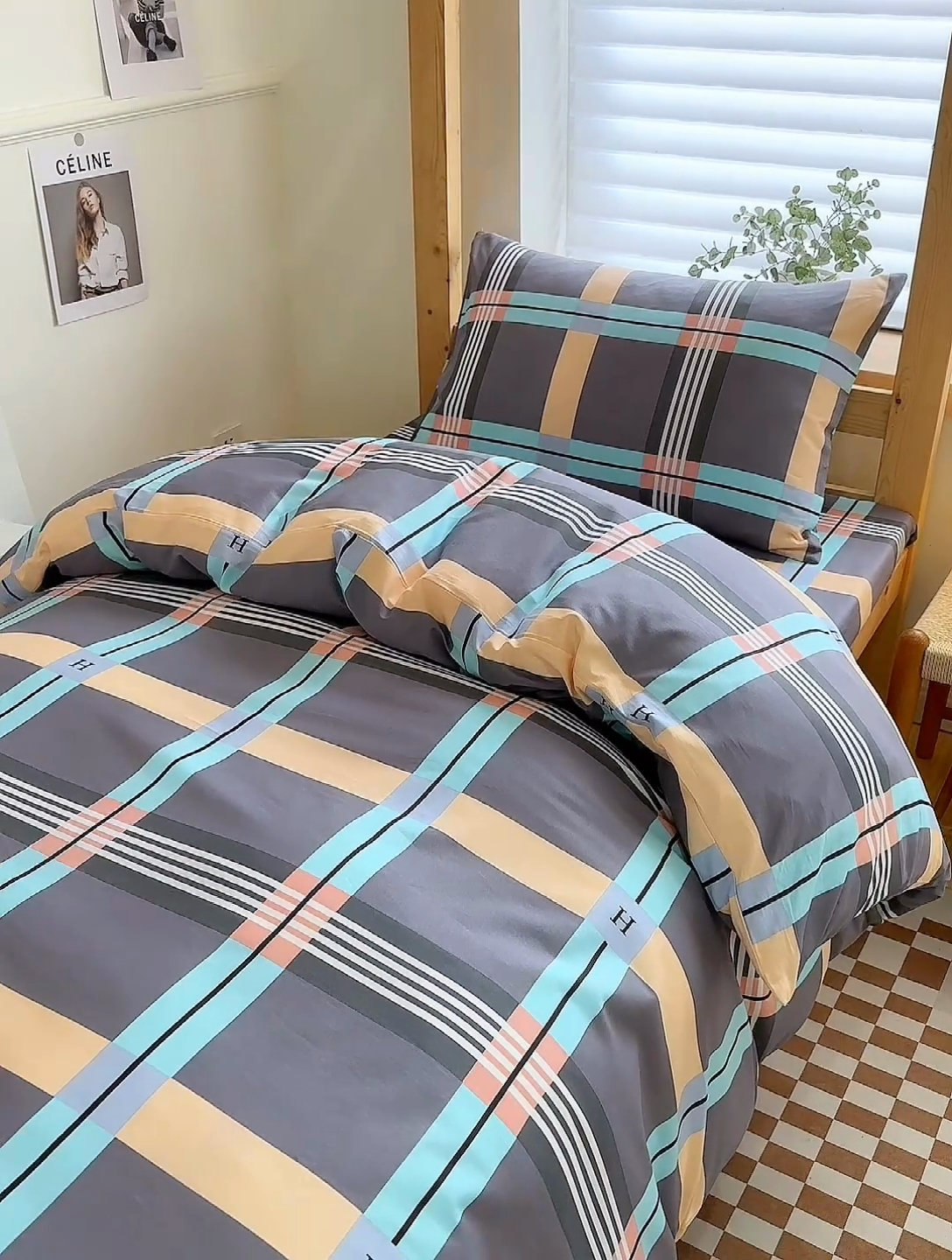 91家纺网 家纺一手货源 找家纺 杜先生 2023新款13372学生宿舍三件套纯棉三件套床单款 宇宙魔方-灰