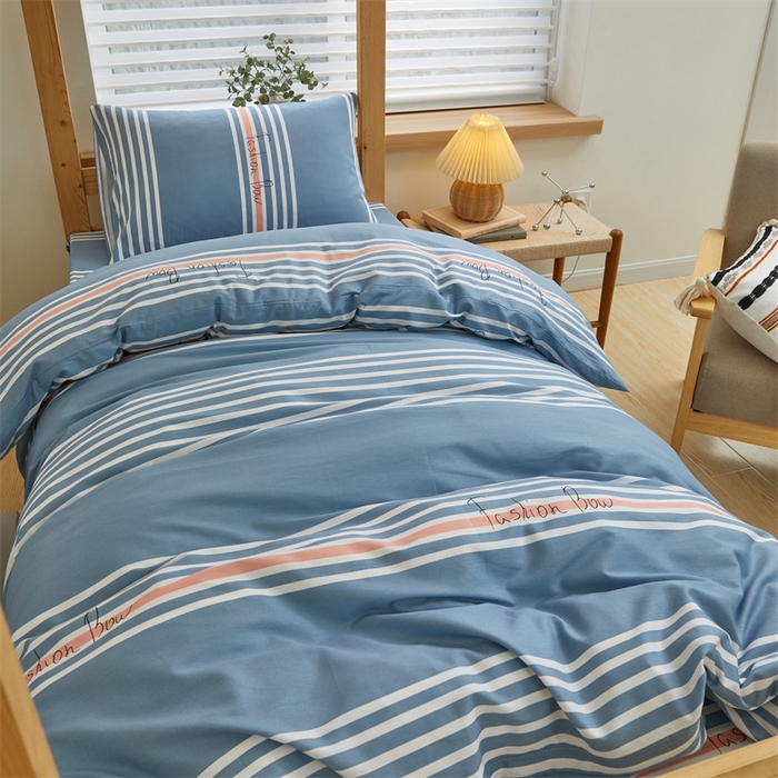 91家纺网 家纺一手货源 找家纺 杜先生 2023新款13372学生宿舍三件套纯棉三件套床单款 新都时尚-蓝