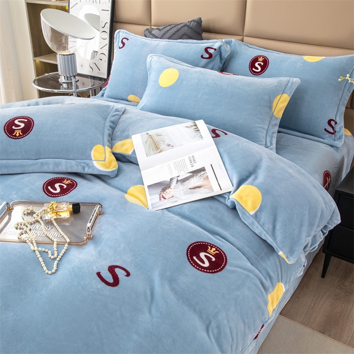 91家纺网 家纺一手货源 找家纺 优姿家纺 2024新款加厚全消光牛奶棉印花四件套 贵族生活