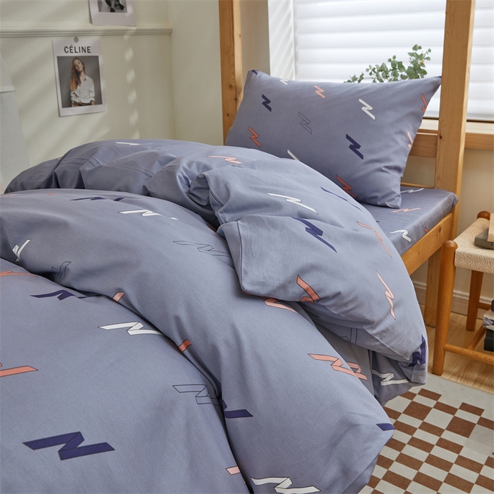 91家纺网 家纺一手货源 找家纺 杜先生 2023新款13372学生宿舍三件套纯棉三件套床单款 心愿-灰