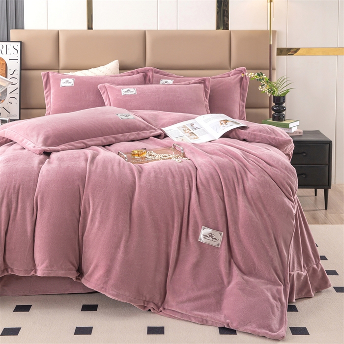 91家纺网 家纺一手货源 找家纺 优姿家纺 2024新款加厚全消光牛奶棉印花四件套 香芋紫