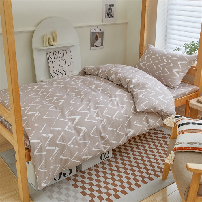 91家纺网 家纺一手货源 找家纺 杜先生 2023新款13372学生宿舍三件套纯棉三件套床单款 摩登时代