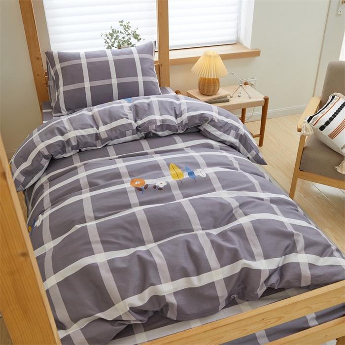 91家纺网 家纺一手货源 找家纺 杜先生 2023新款13372学生宿舍三件套纯棉三件套床单款 玛吉拉格子