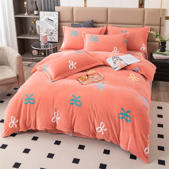 91家纺网 家纺一手货源 找家纺 优姿家纺 2024新款加厚全消光牛奶棉印花四件套 蝶恋伊人