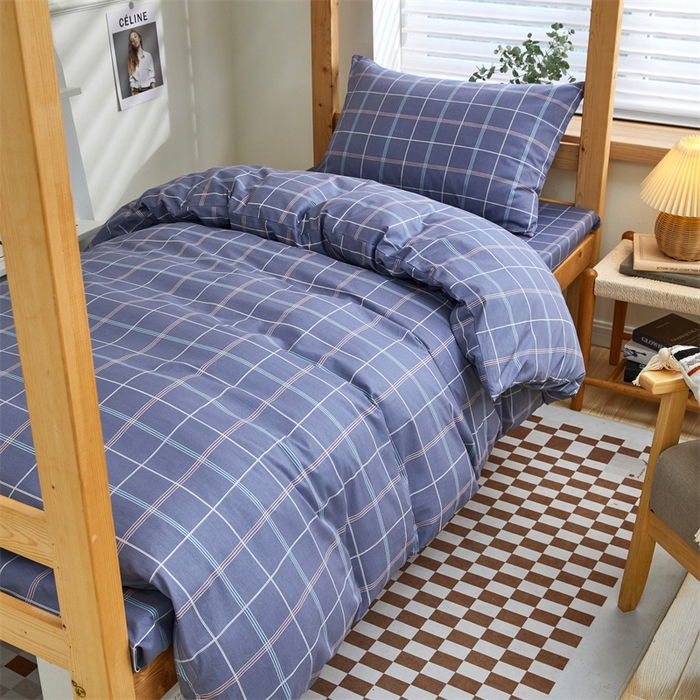 91家纺网 家纺一手货源 找家纺 杜先生 2023新款13372学生宿舍三件套纯棉三件套床单款 格林物语-蓝