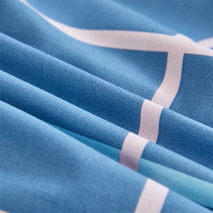 91家纺网 家纺一手货源 找家纺 杜先生 2023新款13372学生宿舍三件套纯棉三件套床单款 大方蓝格