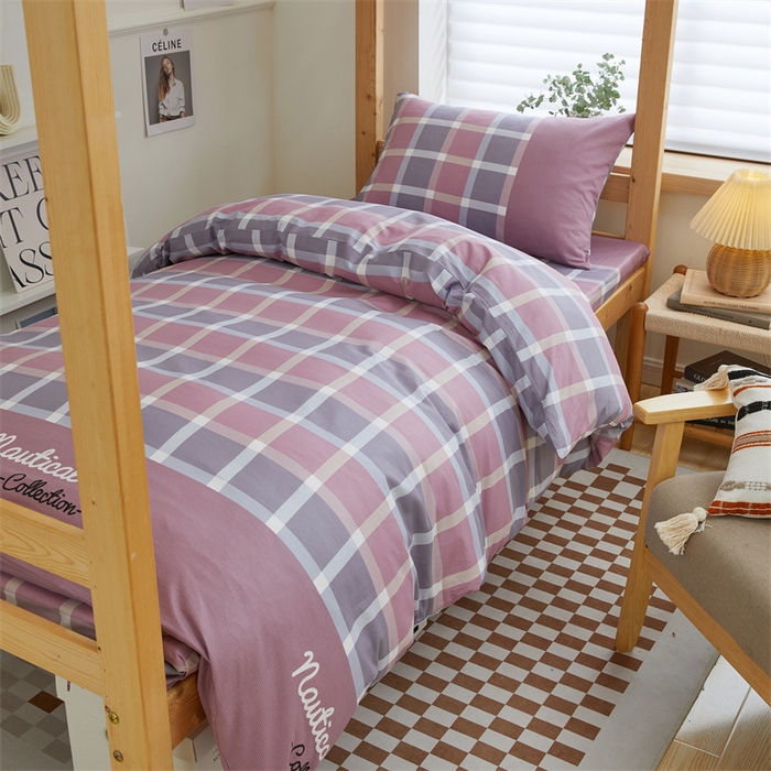 91家纺网 家纺一手货源 找家纺 杜先生 2023新款13372学生宿舍三件套纯棉三件套床单款 格调-粉