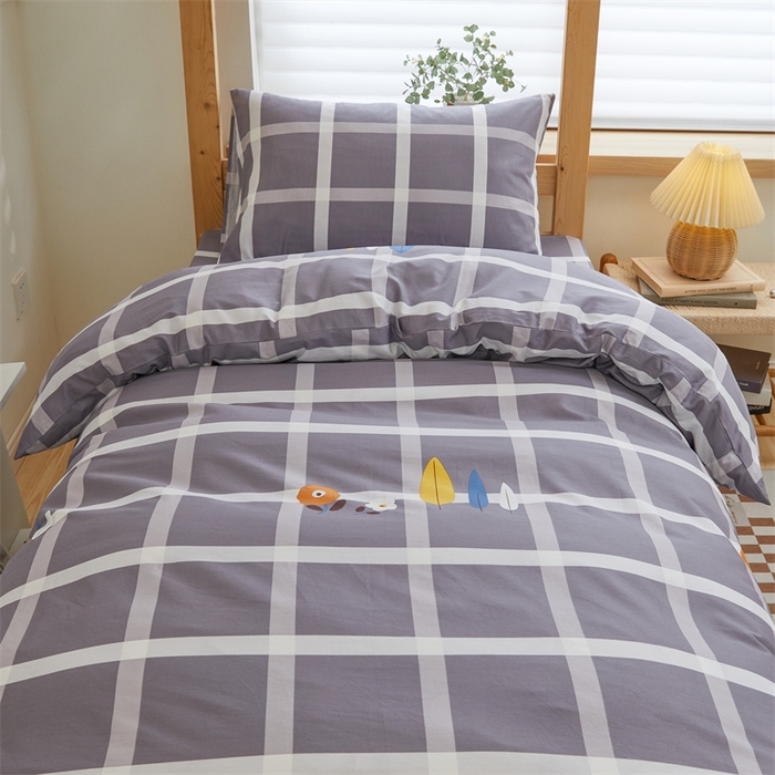 91家纺网 家纺一手货源 找家纺 杜先生 2023新款13372学生宿舍三件套纯棉三件套床单款 玛吉拉格子